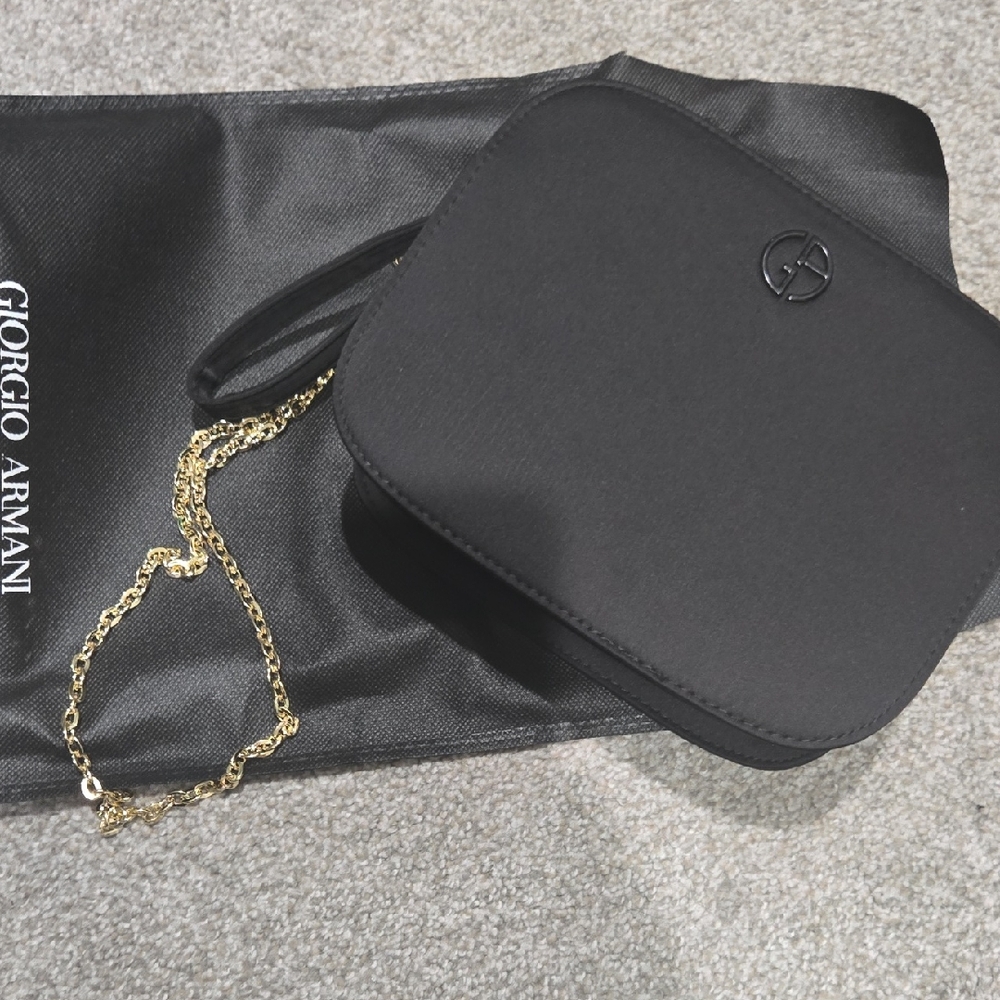 Giorgio Armani Black and Gold Clutch/crossbody